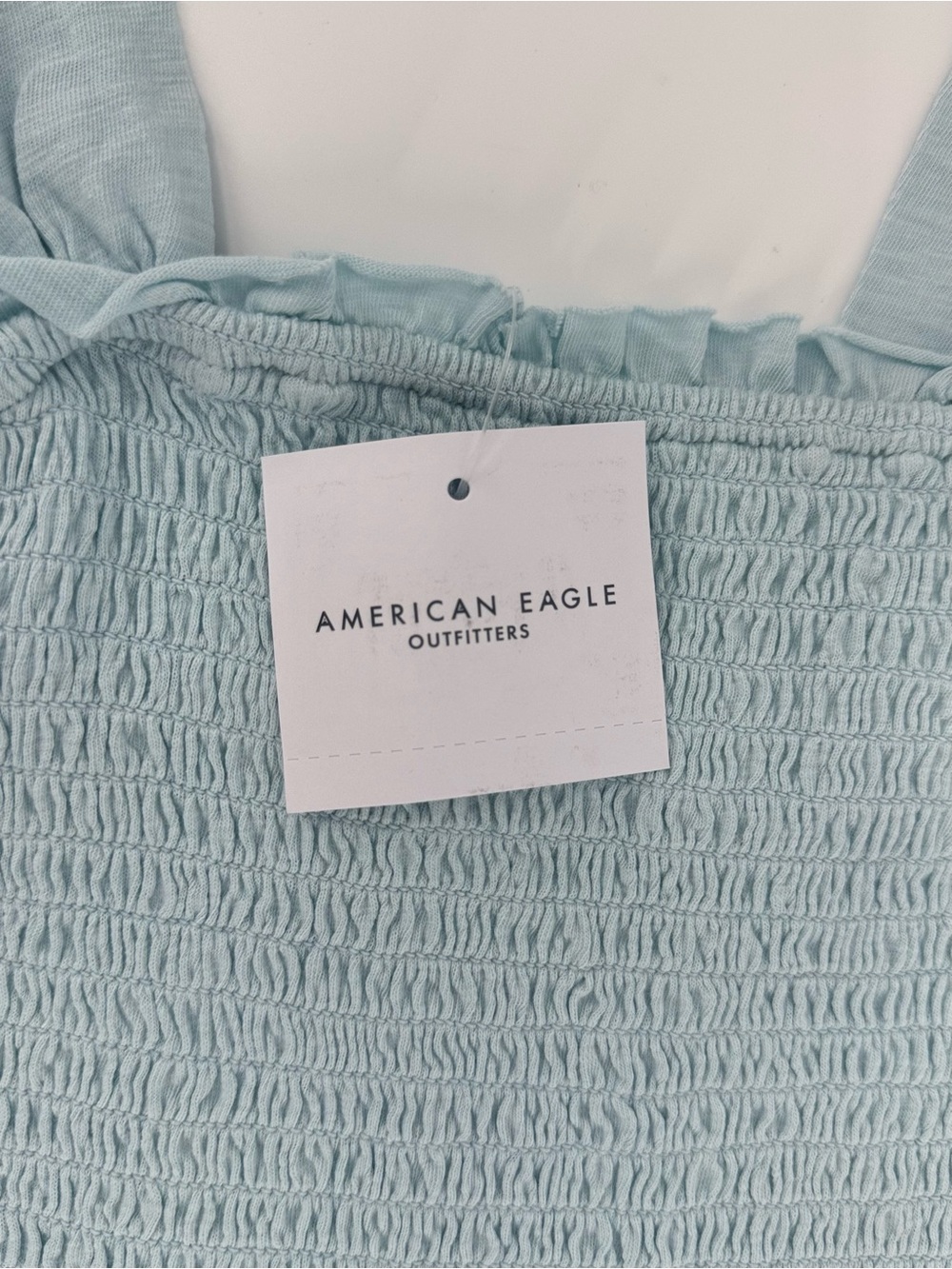 NWT American Eagle Sunchaser Knit Smocked Drop Waist Mini Dress Blue Size S - Picture 10 of 11